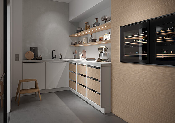 Utility room with wood