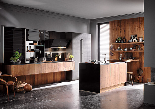 AV 6084-GL Smoked oak | AV 7070 Industrial steel