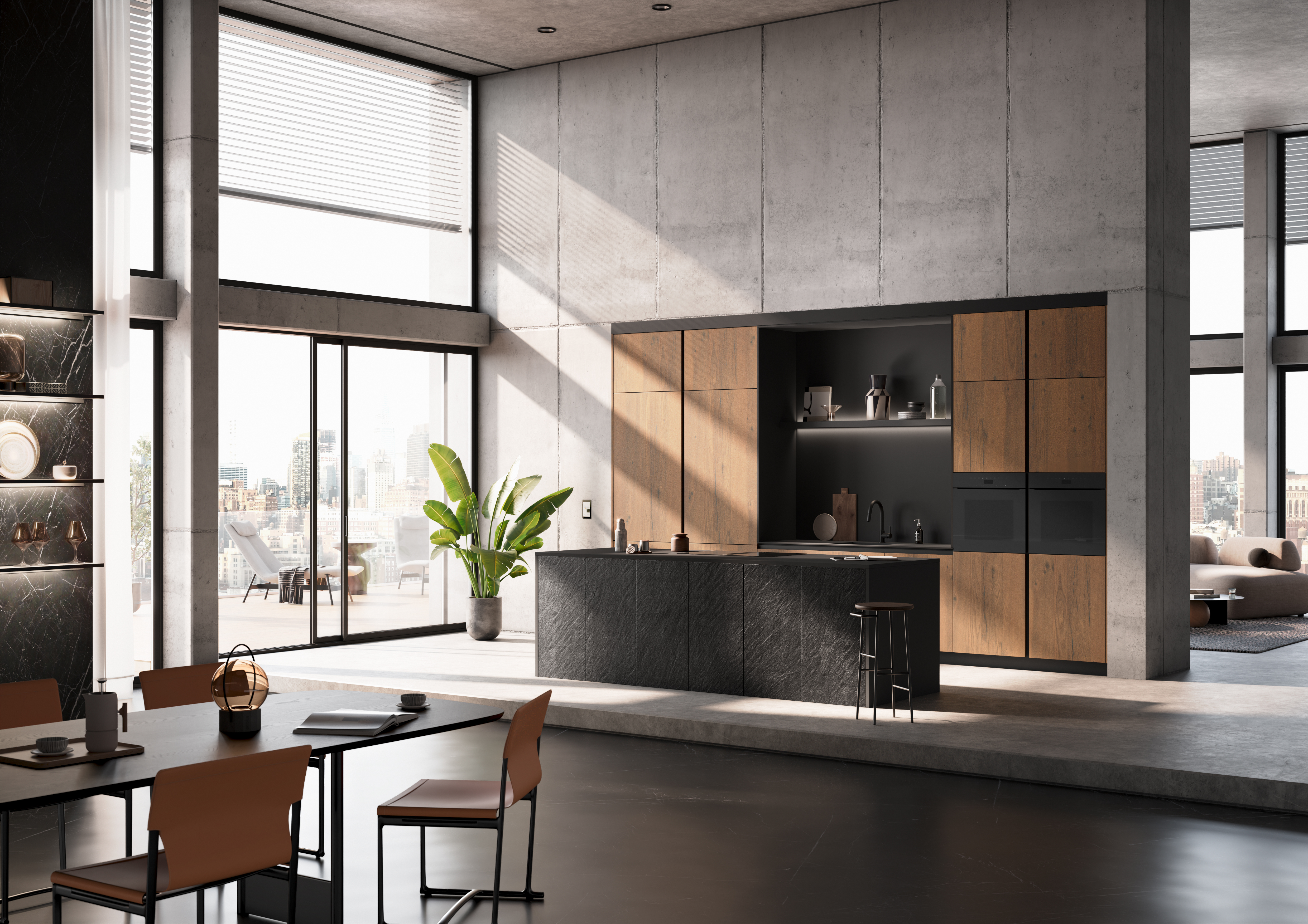 AV 7030-GL black star | AV 6082-GL nougat wild oak