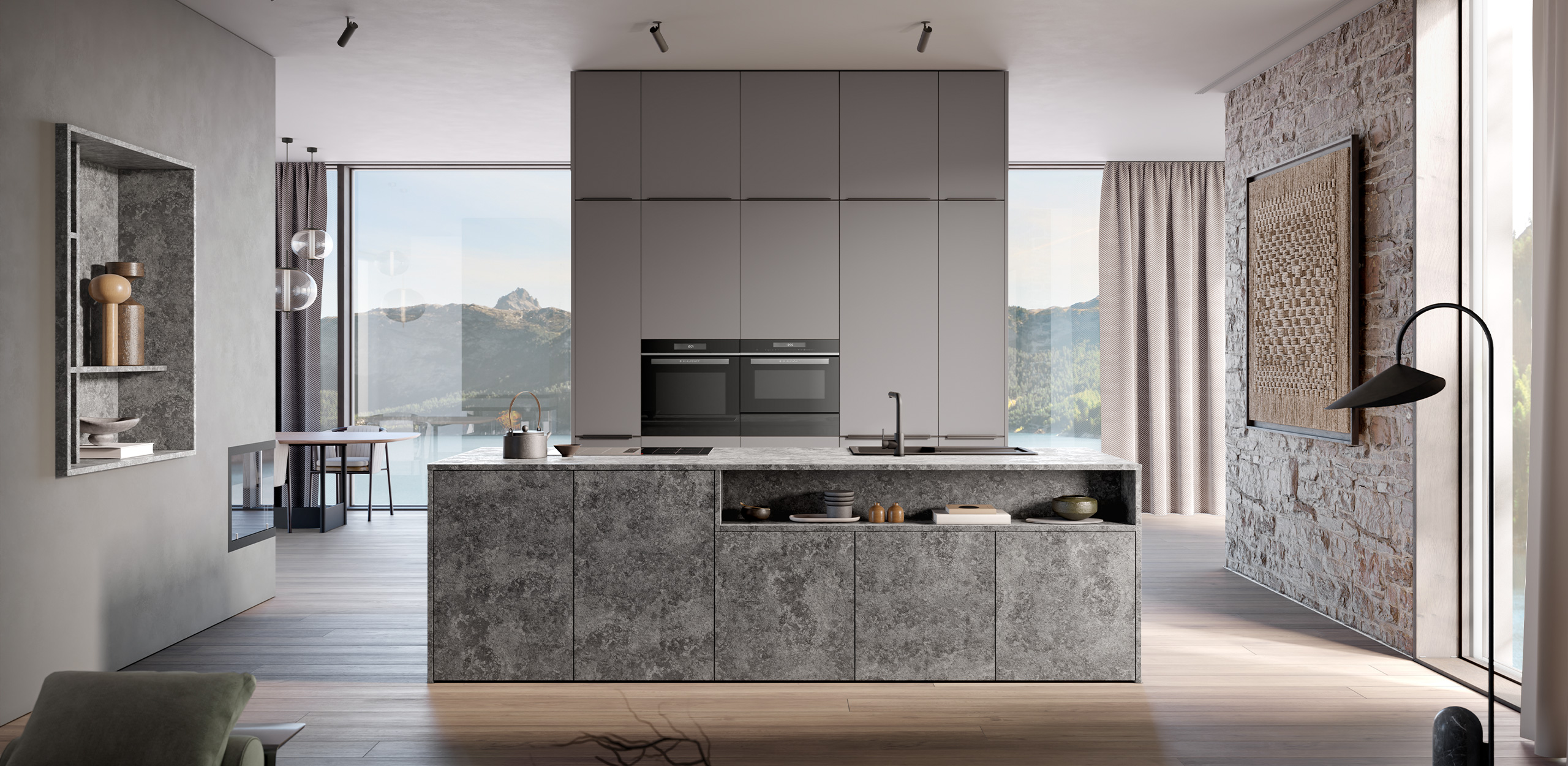 Kitchen AV 3050 in the color granite-darkgrey